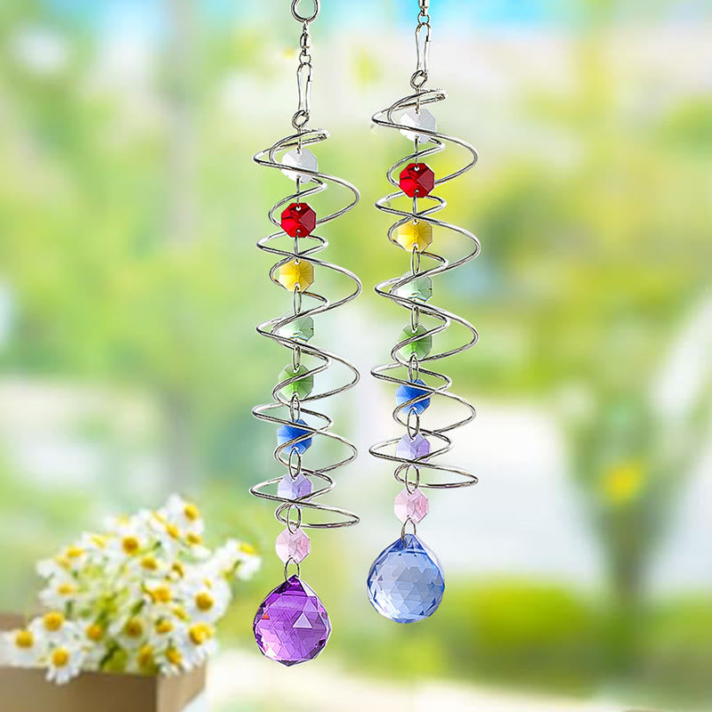 Olivenorma Facted Crystal Suncatcher Spiral Hanging Ornament - image 6