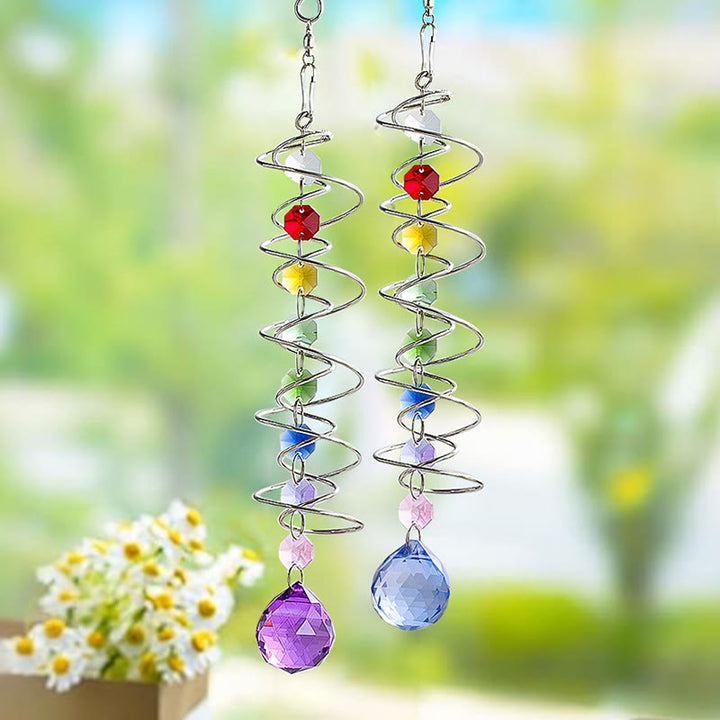 Olivenorma Facted Crystal Suncatcher Spiral Hanging Ornament - image 6