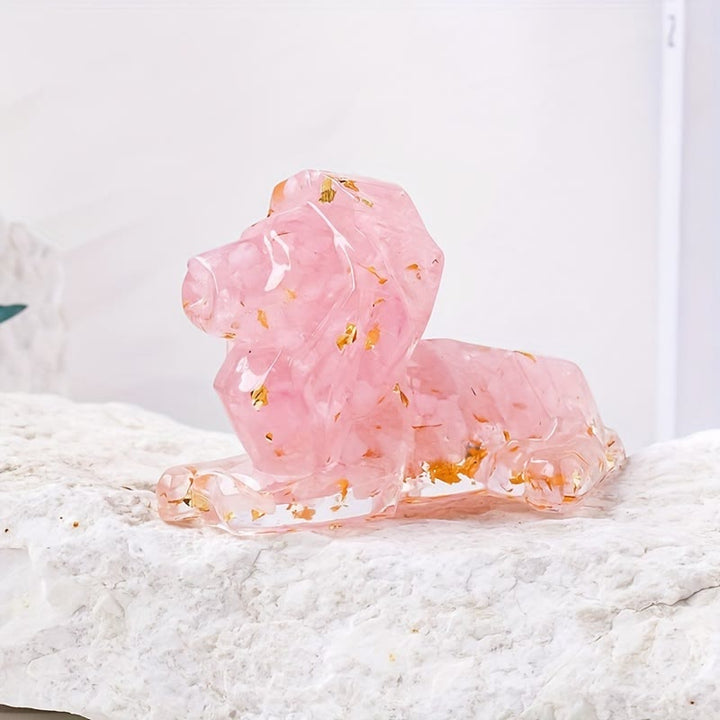 Olivenorma Natural Stone Lion Gemstone Decoration - Rose Quartz - image 12