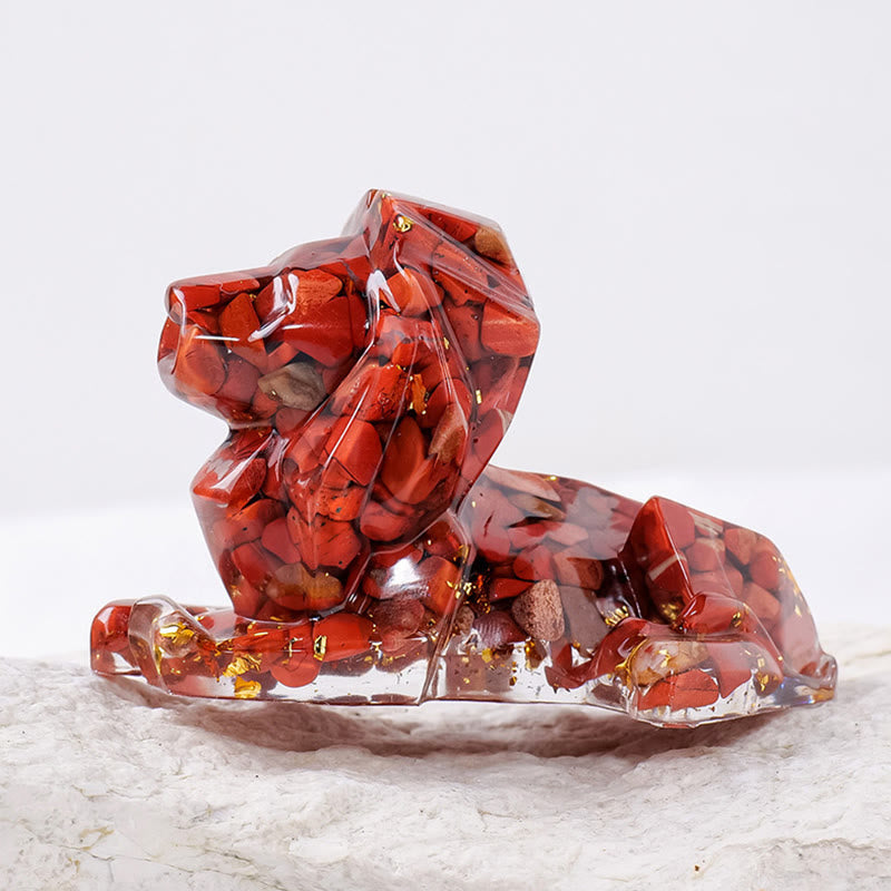 Olivenorma Natural Stone Lion Gemstone Decoration - Red Jasper - image 24