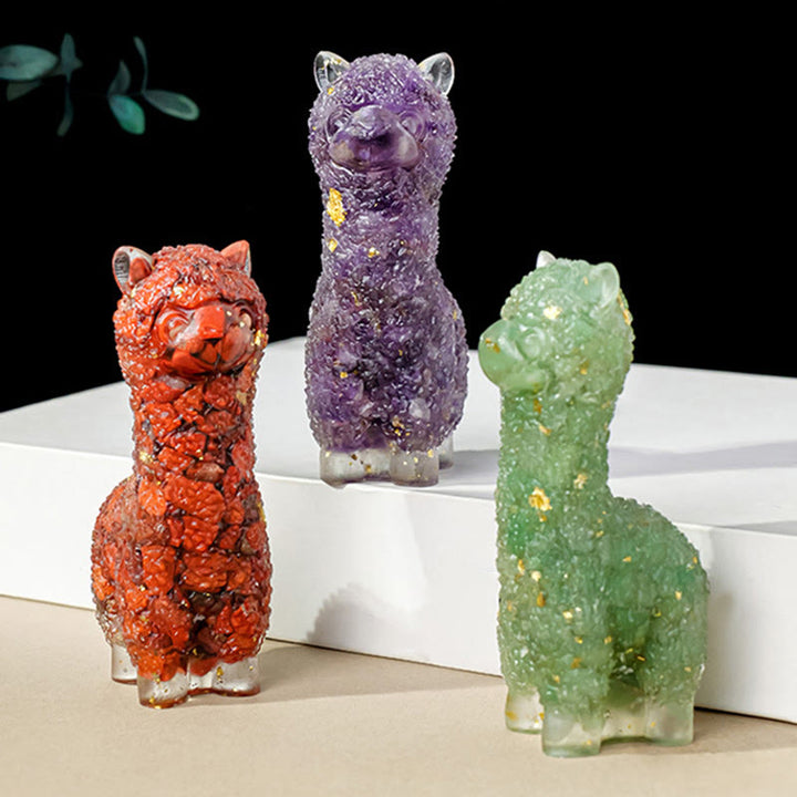 Olivenorma Natural Stone Alpaca Statue Gemstone Decoration - image 17