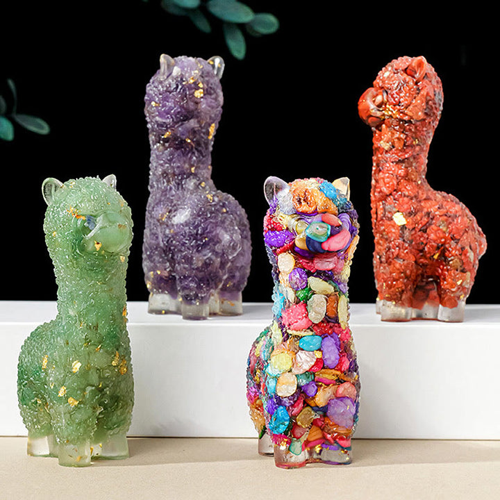 Olivenorma Natural Stone Alpaca Statue Gemstone Decoration - image 16