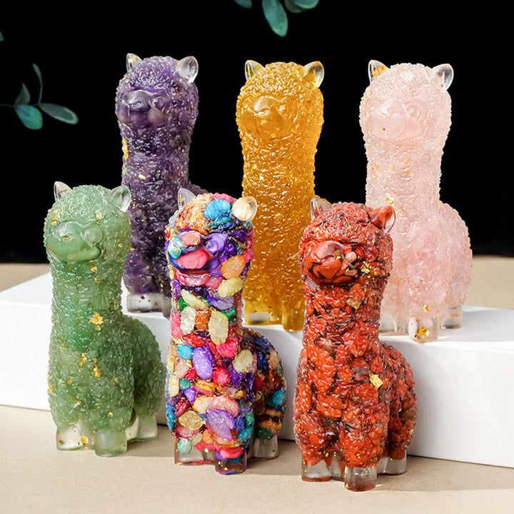 Olivenorma Natural Stone Alpaca Statue Gemstone Decoration - image 14
