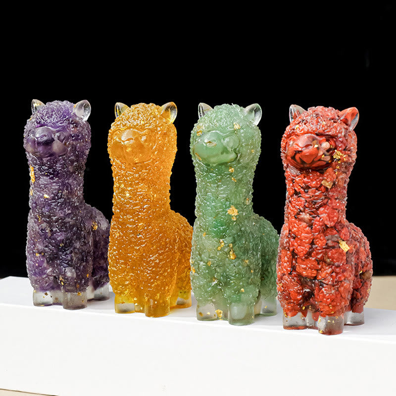 Olivenorma Natural Stone Alpaca Statue Gemstone Decoration - image 0