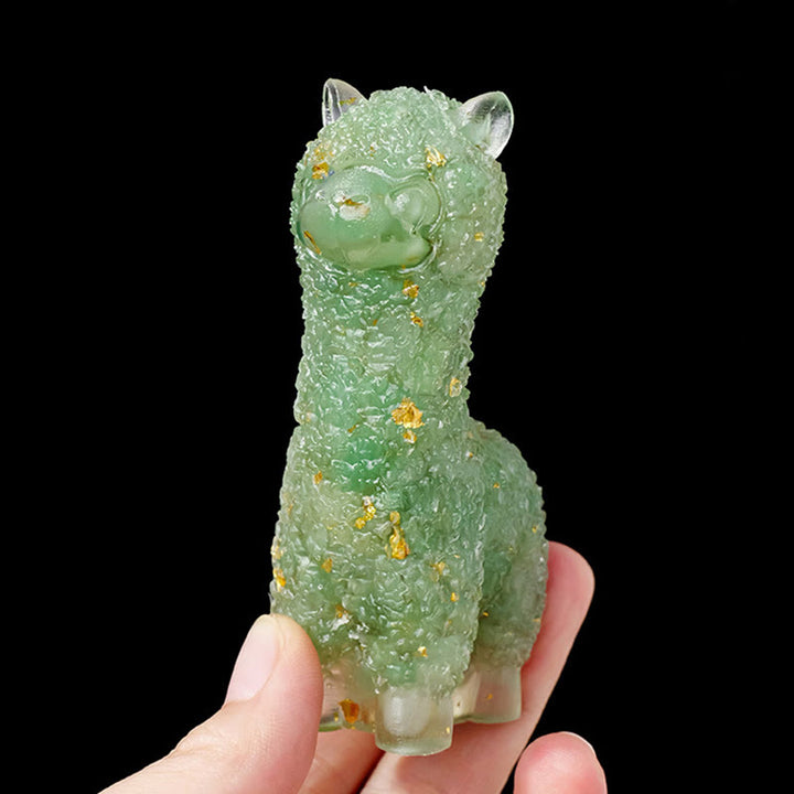 Olivenorma Natural Stone Alpaca Statue Gemstone Decoration - image 2