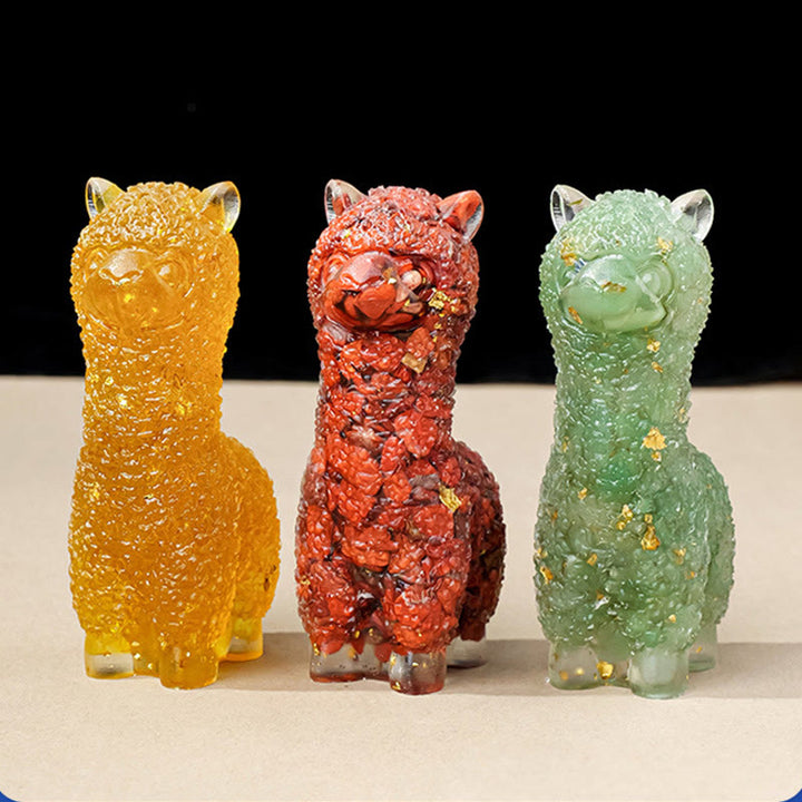 Olivenorma Natural Stone Alpaca Statue Gemstone Decoration - image 15