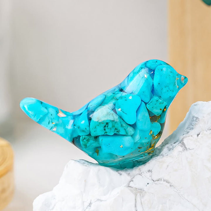Olivenorma Natural Crystal Bird Sculpture Gemstone Decoration - Turquoise - With Card - image 27