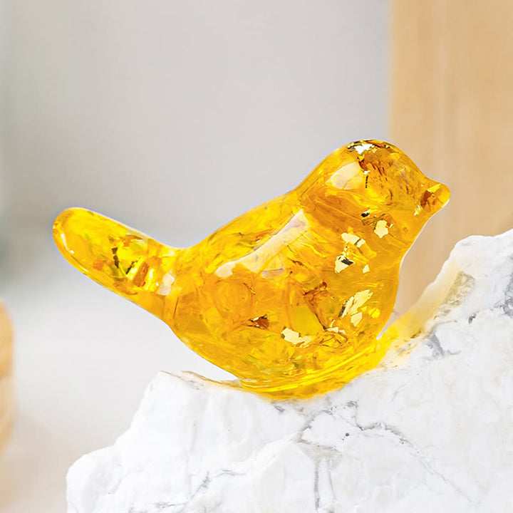 Olivenorma Natural Crystal Bird Sculpture Gemstone Decoration - Lemon Quartz - With Card - image 7