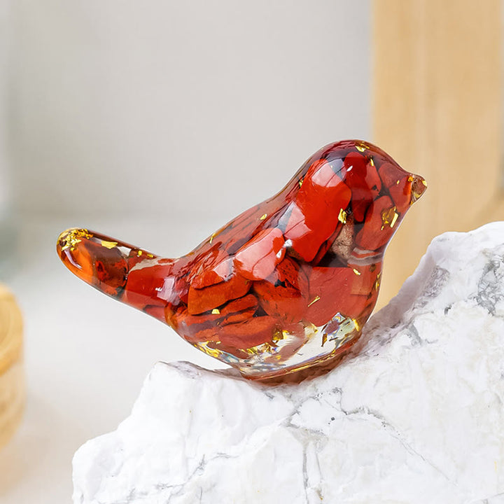 Olivenorma Natural Crystal Bird Sculpture Gemstone Decoration - Red Jasper - With Card - image 21