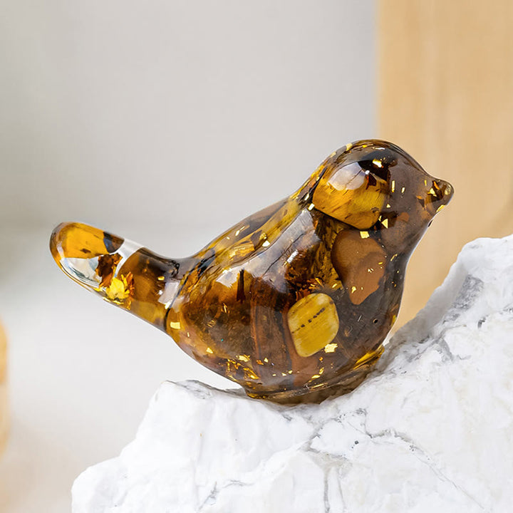 Olivenorma Natural Crystal Bird Sculpture Gemstone Decoration - Tiger Eye - With Card - image 25