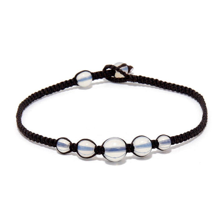 Olivenorma Handmade Opal Adjustable Braided Anklet - image 5
