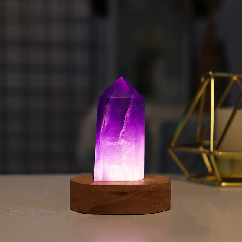 Olivenorma Natural Crystal Healing Crystal Lamp Decoration - Amethyst - image 8