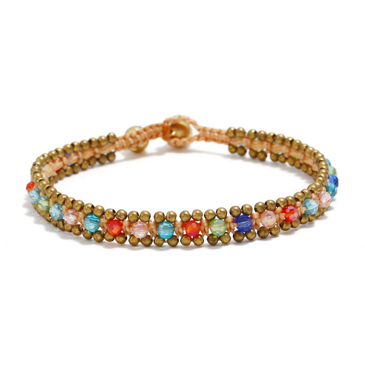 Olivenorma Natural Crystal Woven Beaded Anklet - image 1