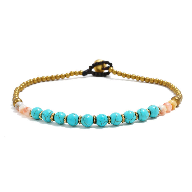 Olivenorma Boho Turquoise Foot Gem Beaded Anklet - image 1