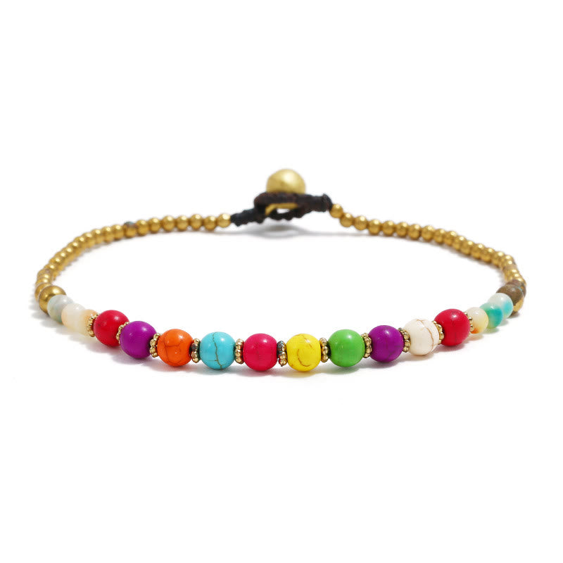 Olivenorma Boho Turquoise Foot Gem Beaded Anklet - Colorful Turquoise - image 7