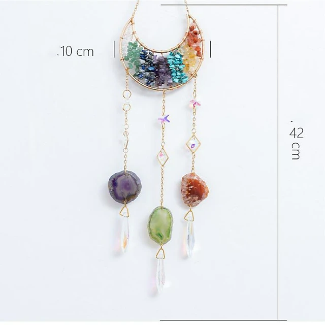 Olivenorma 7 Color Chakra Inverted Crescent Wind Chime - image 5