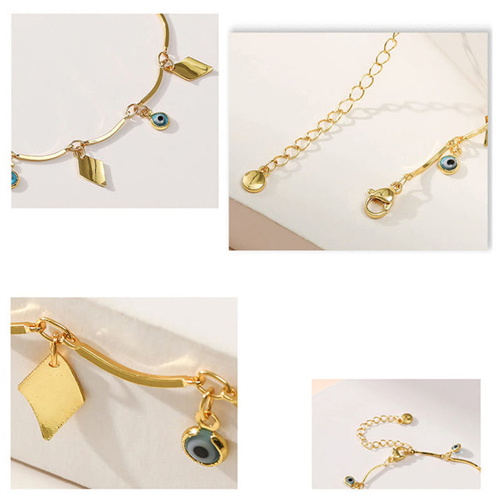 Olivenorma 18K Gold Plated Evil Eye Protection Anklet - image 4