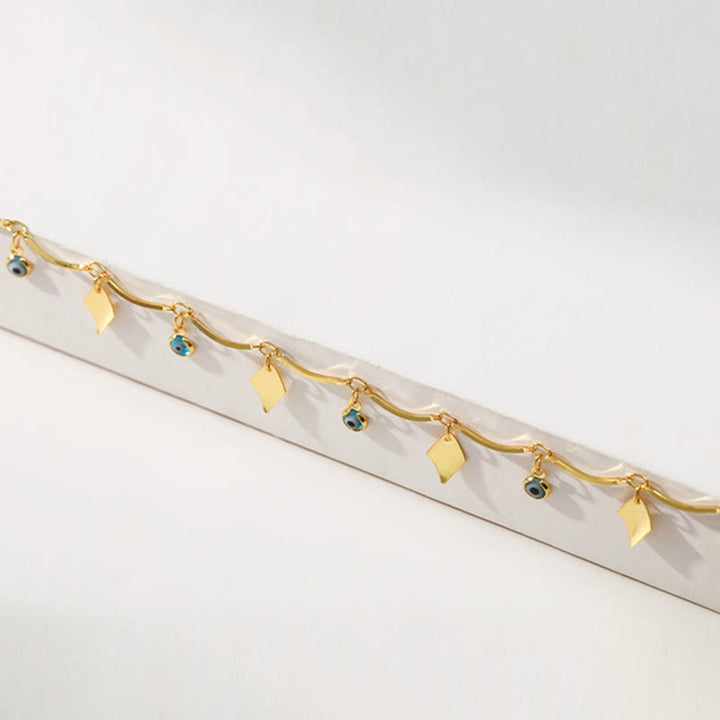 Olivenorma 18K Gold Plated Evil Eye Protection Anklet - image 3
