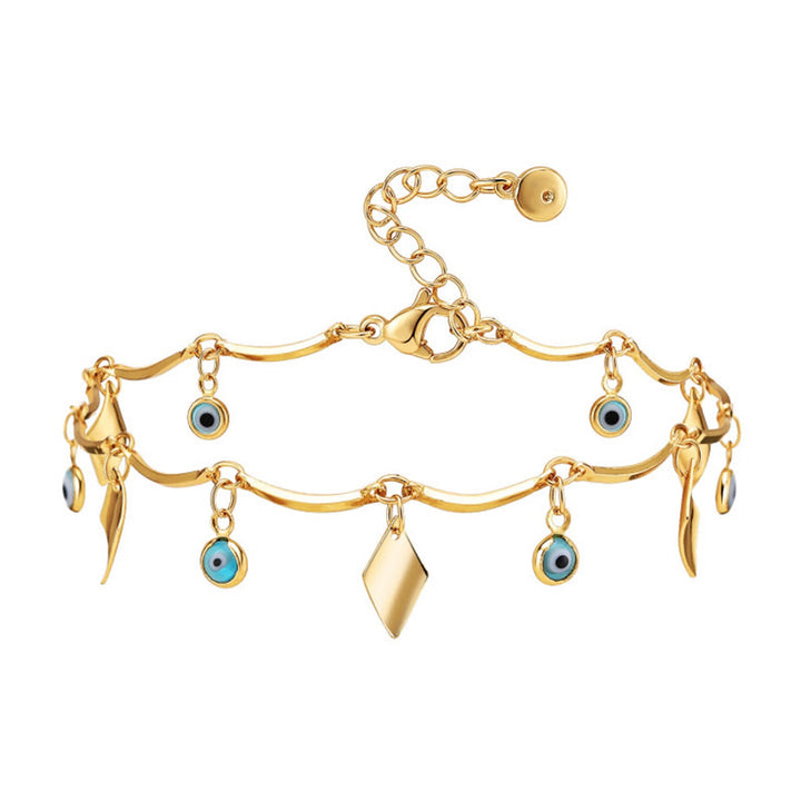 Olivenorma 18K Gold Plated Evil Eye Protection Anklet - image 5