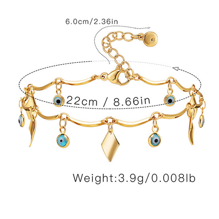 Olivenorma 18K Gold Plated Evil Eye Protection Anklet - image 6