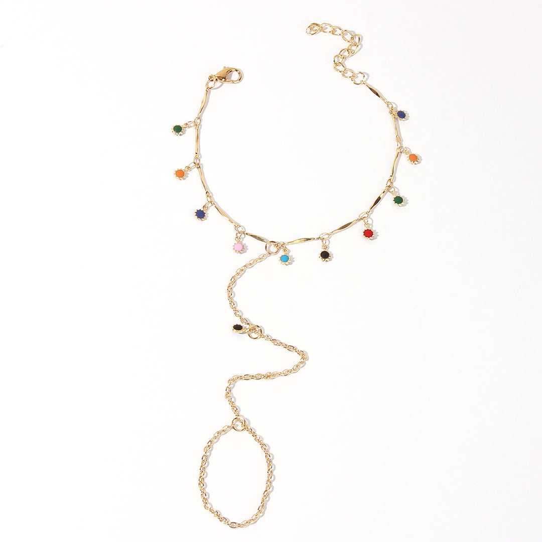 Olivenorma Natural Gemstone Barefoot Sandals Chain Anklet - image 1