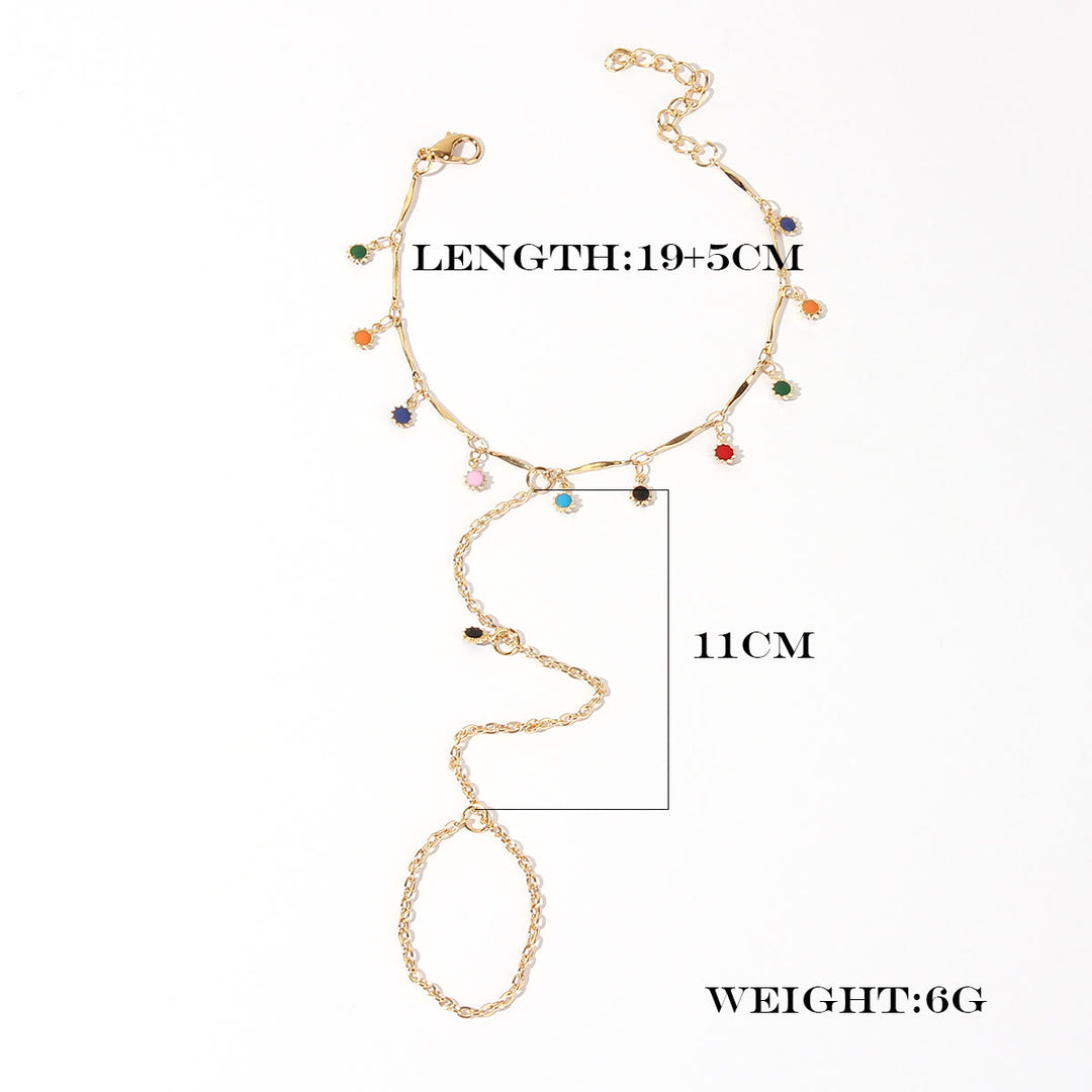 Olivenorma Natural Gemstone Barefoot Sandals Chain Anklet - image 2