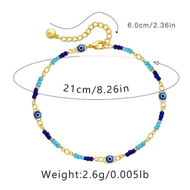 Olivenorma Bohemian Evil Eye Protection Beaded Anklet - image 5