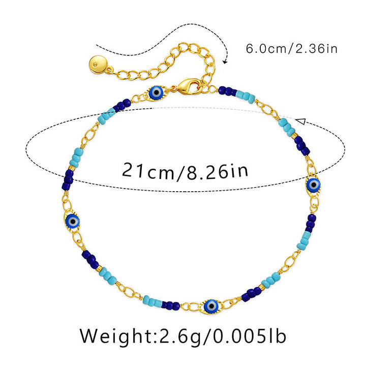 Olivenorma Bohemian Evil Eye Protection Beaded Anklet - image 5