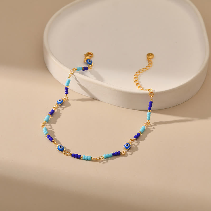 Olivenorma Bohemian Evil Eye Protection Beaded Anklet - image 2