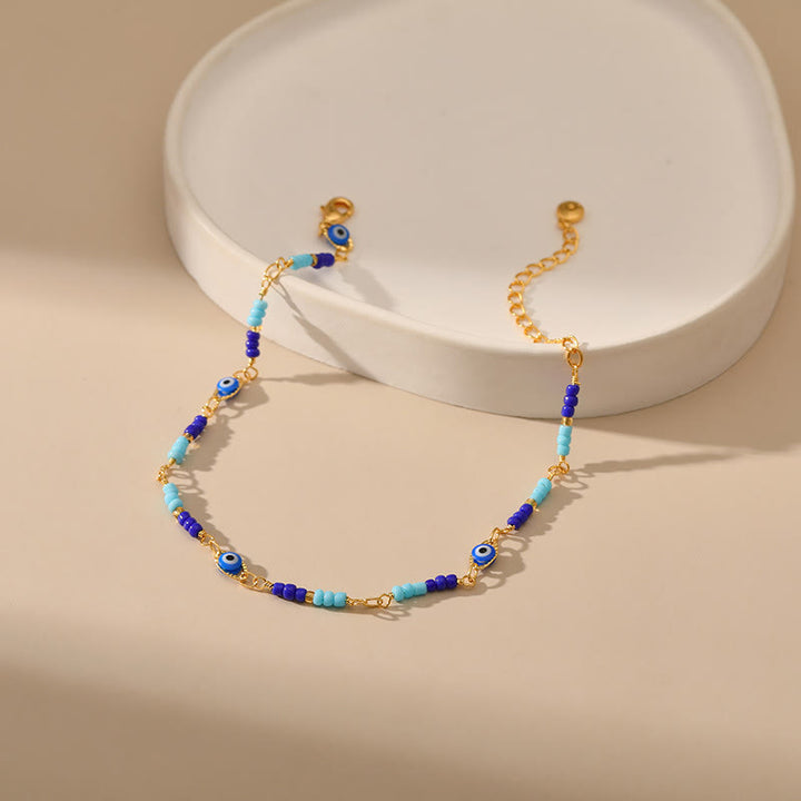 Olivenorma Bohemian Evil Eye Protection Beaded Anklet - image 2