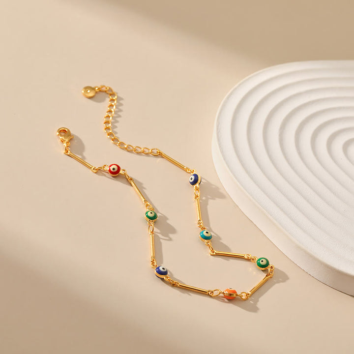 Olivenorma 18K Gold-Plated Evil Eye Ward Off Evil Anklet - image 3