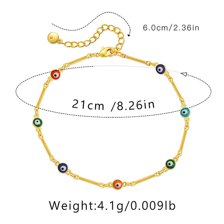 Olivenorma 18K Gold-Plated Evil Eye Ward Off Evil Anklet - image 6