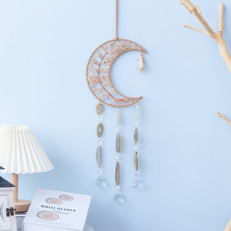 Olivenorma Citrine Gravel Tree of Life Moon Wind Chime - image 5