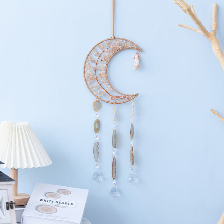 Olivenorma Citrine Gravel Tree of Life Moon Wind Chime - image 5