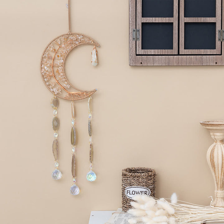 Olivenorma Citrine Gravel Tree of Life Moon Wind Chime - image 7