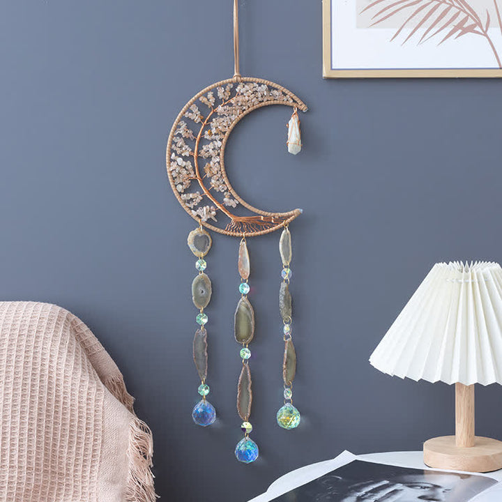 Olivenorma Citrine Gravel Tree of Life Moon Wind Chime - image 4