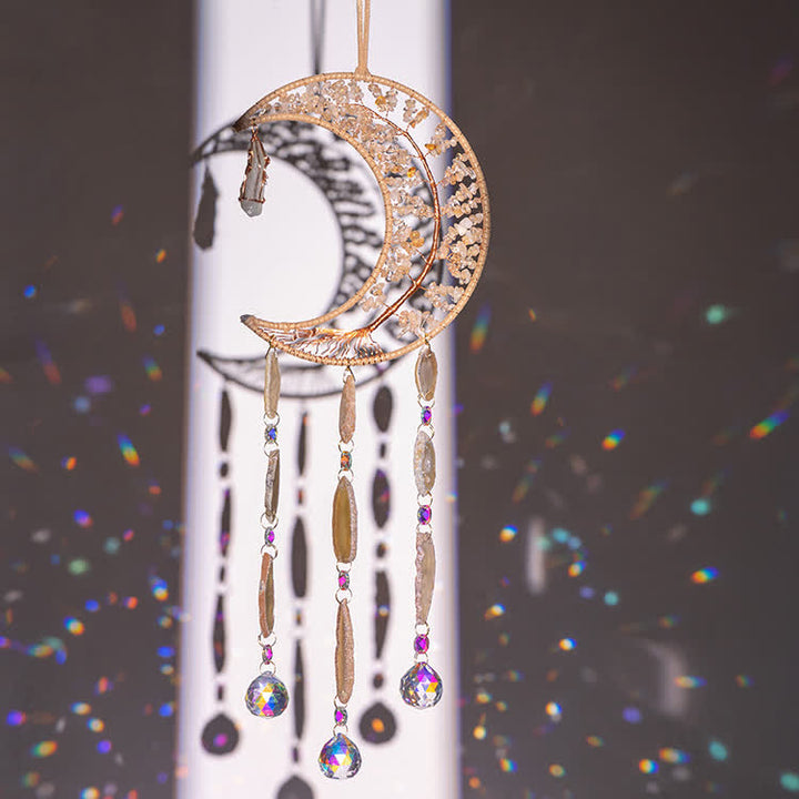 Olivenorma Citrine Gravel Tree of Life Moon Wind Chime - image 2