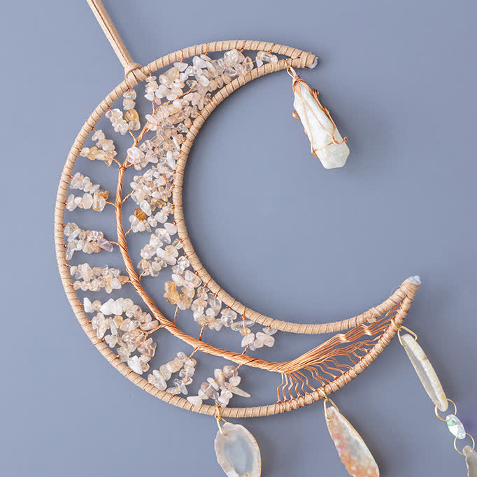 Olivenorma Citrine Gravel Tree of Life Moon Wind Chime - image 9