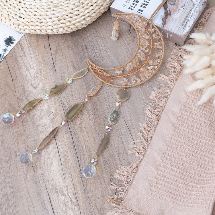 Olivenorma Citrine Gravel Tree of Life Moon Wind Chime - image 8