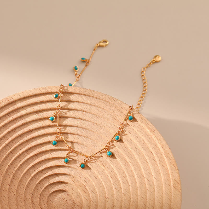Olivenorma Bohemian Blue Charm Link Chain Anklet - image 2