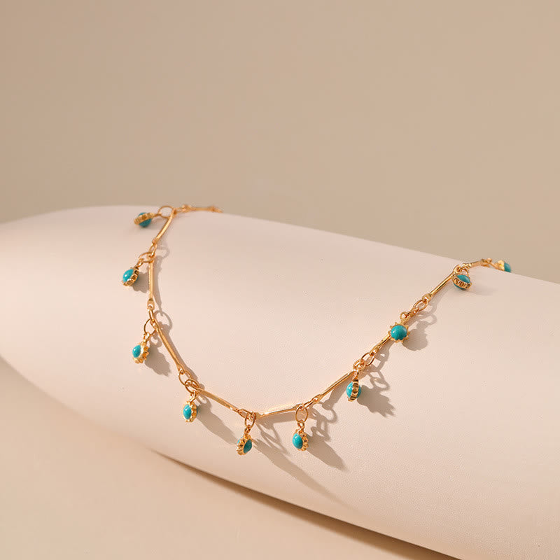 Olivenorma Bohemian Blue Charm Link Chain Anklet - image 3
