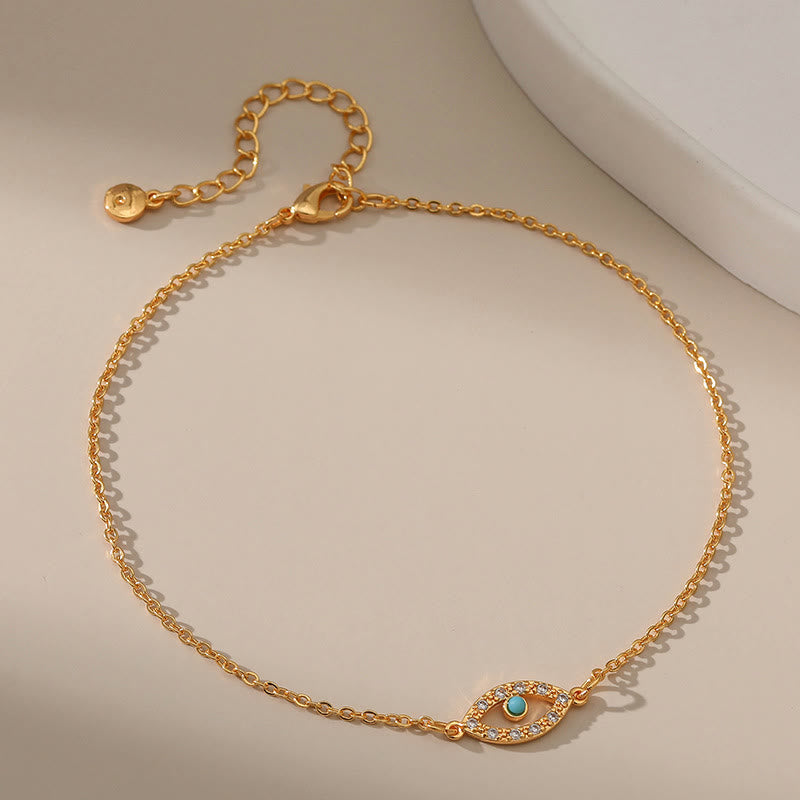 Olivenorma Evil Eye Turquoise Ankle Bracelet Chain Anklet - image 1