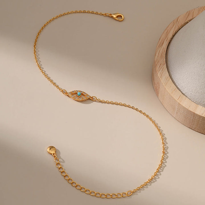 Olivenorma Evil Eye Turquoise Ankle Bracelet Chain Anklet - image 4