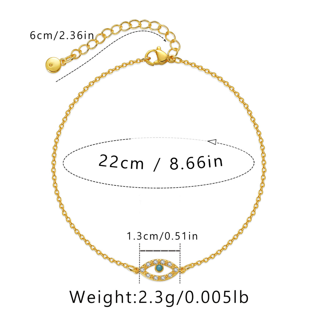Olivenorma Evil Eye Turquoise Ankle Bracelet Chain Anklet - image 6