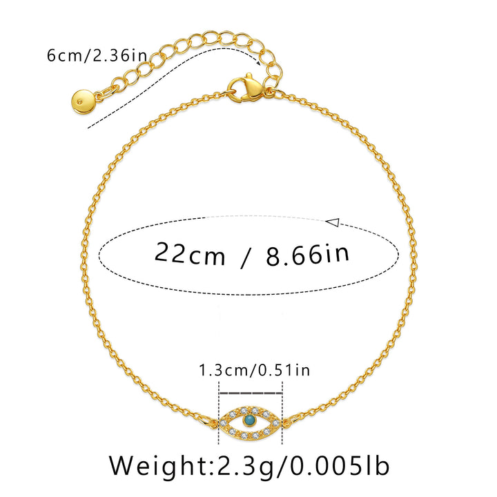 Olivenorma Evil Eye Turquoise Ankle Bracelet Chain Anklet - image 6
