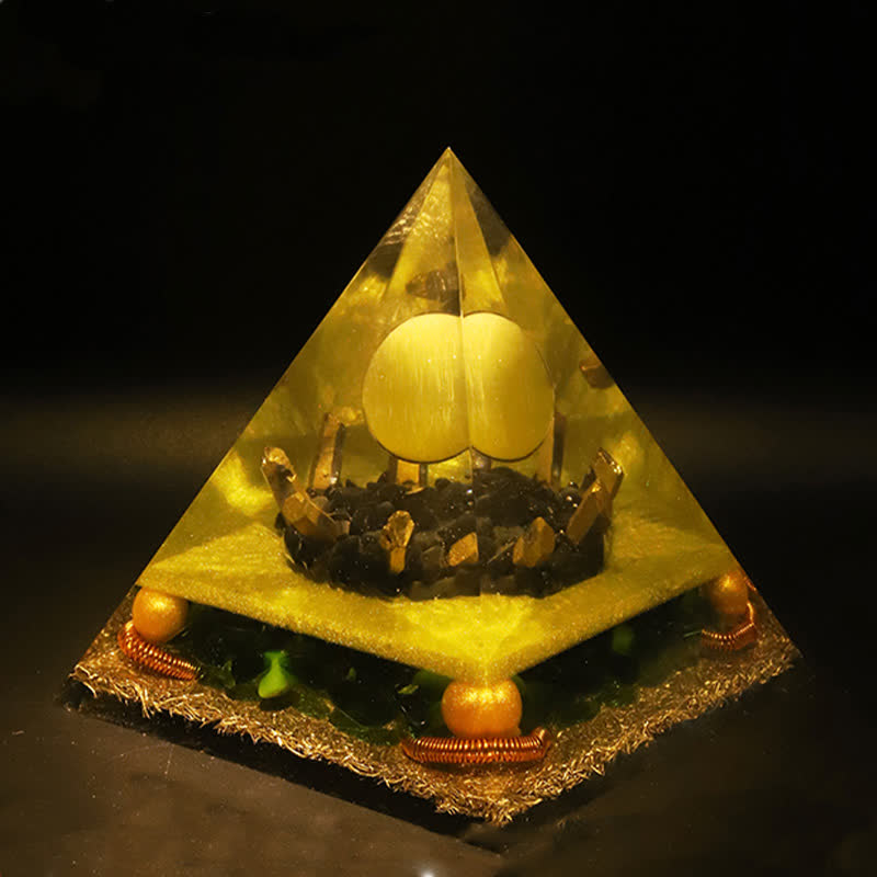 Olivenorma Yellow Jade Crystal Ball Orgone Pyramid - image 3