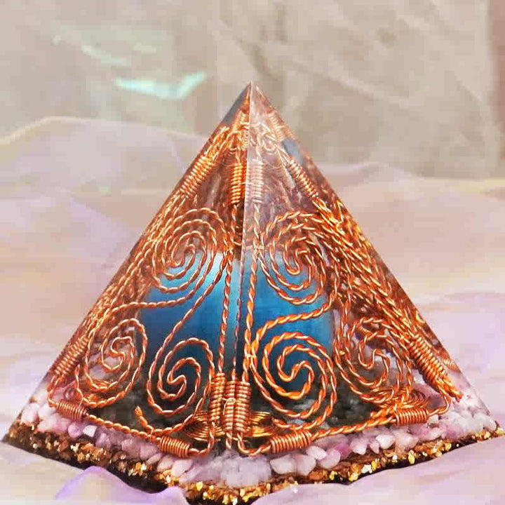 Olivenorma Copper Wire Wrap Triskelion Orgone Pyramid - image 3