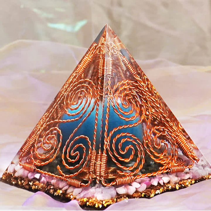 Olivenorma Copper Wire Wrap Triskelion Orgone Pyramid - image 1