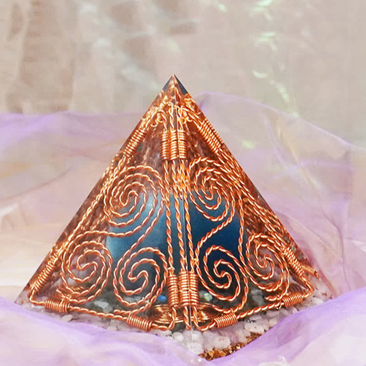 Olivenorma Copper Wire Wrap Triskelion Orgone Pyramid - image 2