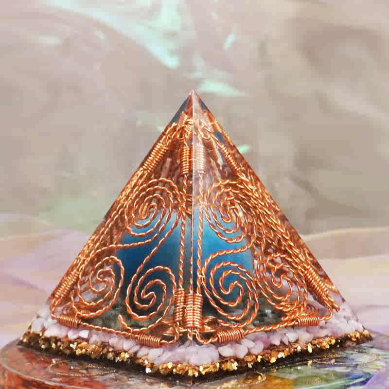 Olivenorma Copper Wire Wrap Triskelion Orgone Pyramid - image 6